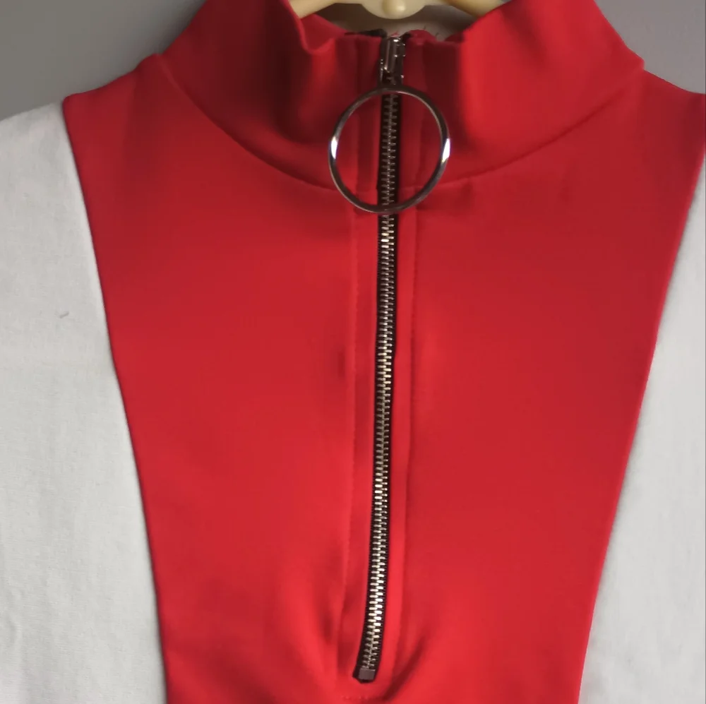 Fashion Nova - A—Team Color Block Dress Red/Black - Picture 3 of 5